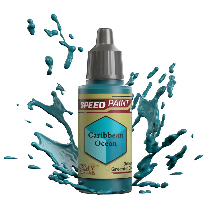 Caribbean Ocean 18ml Speedpaint 2.0 z rozbryzgiem farby - farba one-coat do szybkiego malowania figurek - The Army Painter

