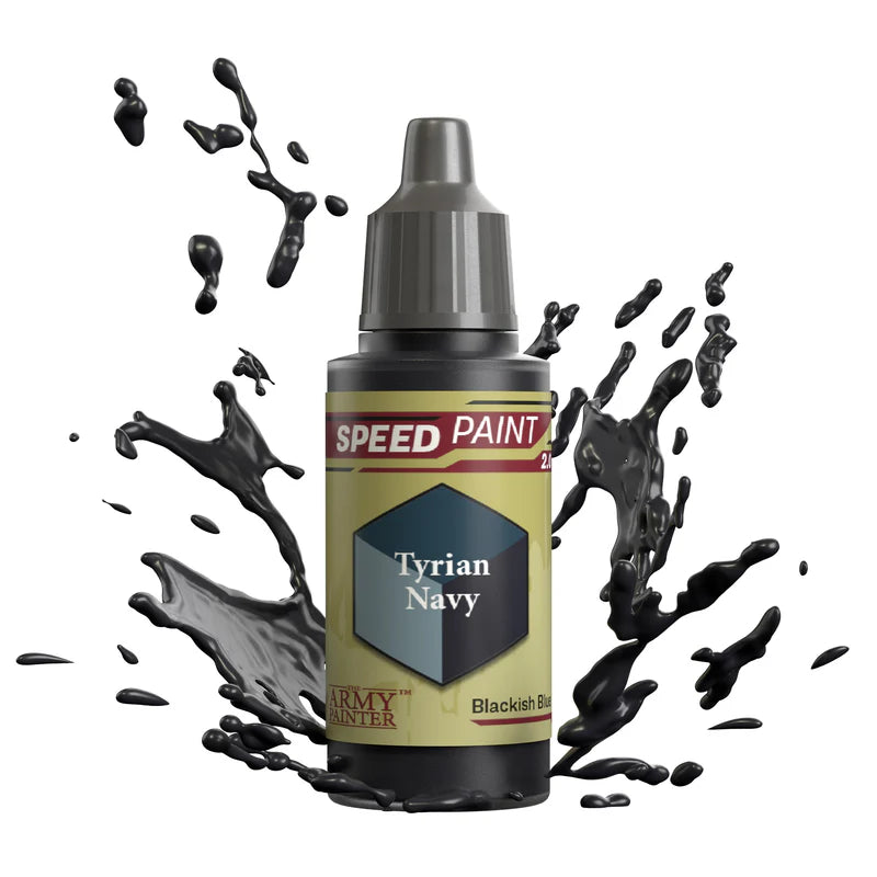 Tyrian Navy 18ml Speedpaint 2.0 z rozbryzgiem farby - farba one-coat do szybkiego malowania figurek - The Army Painter
