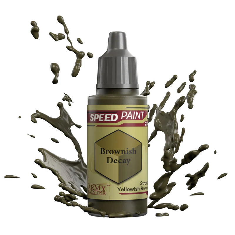 Brownish Decay 18ml Speedpaint 2.0 z rozbryzgiem farby - farba one-coat do szybkiego malowania figurek - The Army Painter
