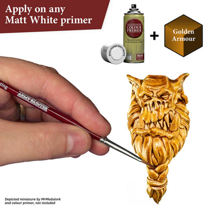 Speedpaint 2.0 - efekt one-coat z automatycznym cieniowaniem i podświetleniem - Golden Armour na figurce sowy

