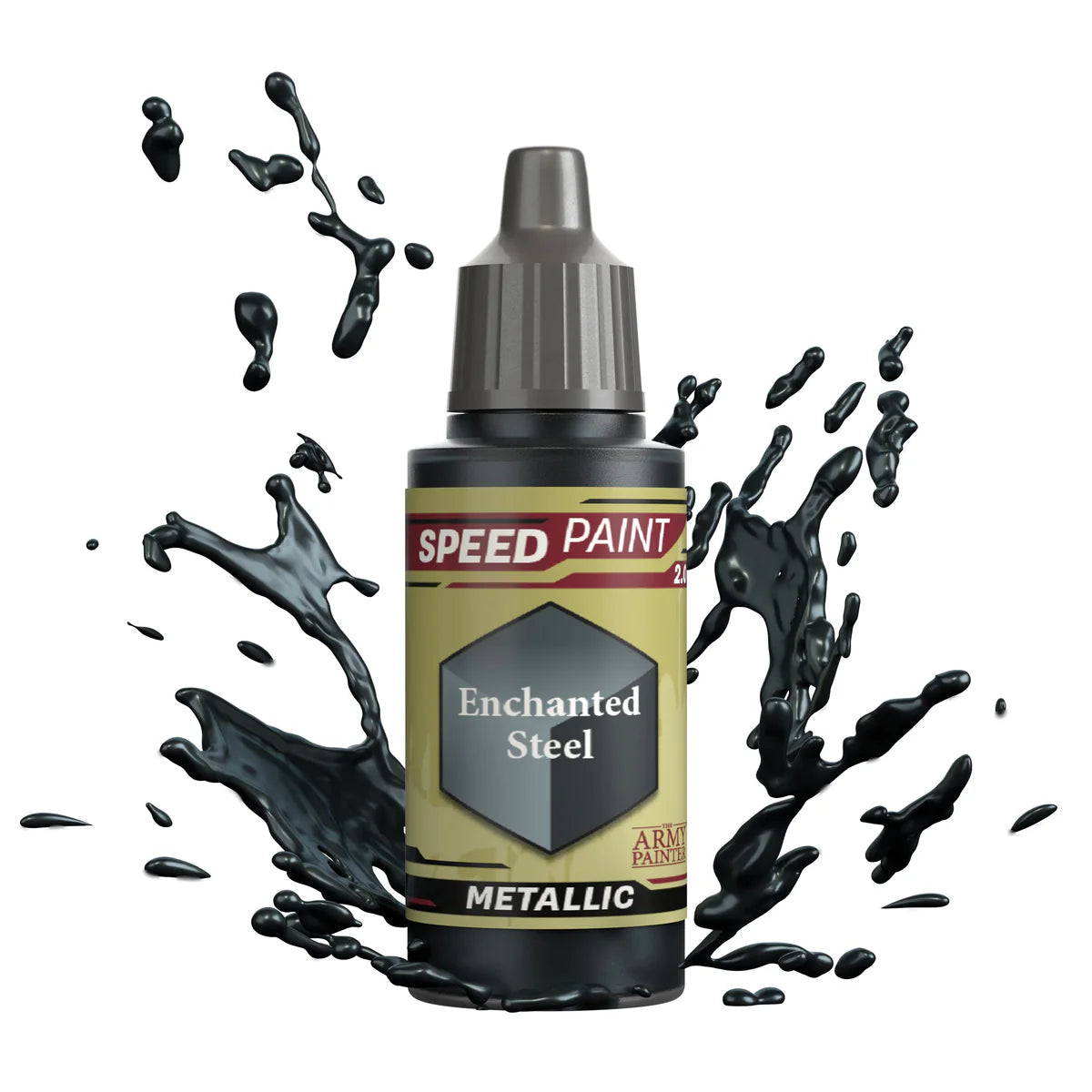 Enchanted Steel 18ml Speedpaint 2.0 Metallics z rozbryzgiem farby - farba metaliczna one-coat do szybkiego malowania figurek - The Army Painter
