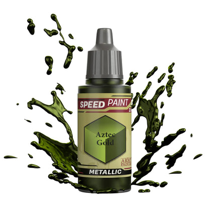 Aztec Gold 18ml Speedpaint 2.0 z rozbryzgiem farby - farba one-coat do szybkiego malowania figurek - The Army Painter
