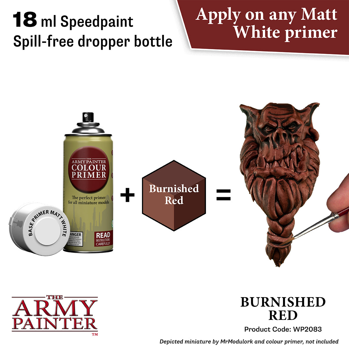 Speedpaint 2.0 - efekt one-coat z automatycznym cieniowaniem i podświetleniem - Burnished Red na figurce sowy
