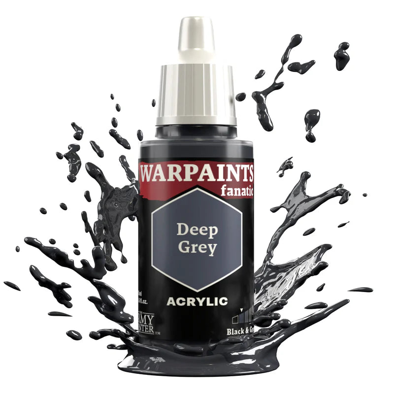 Deep Grey 18ml Warpaints Fanatic z rozbryzgiem farby - farba akrylowa do malowania figurek i miniaturek - The Army Painter
