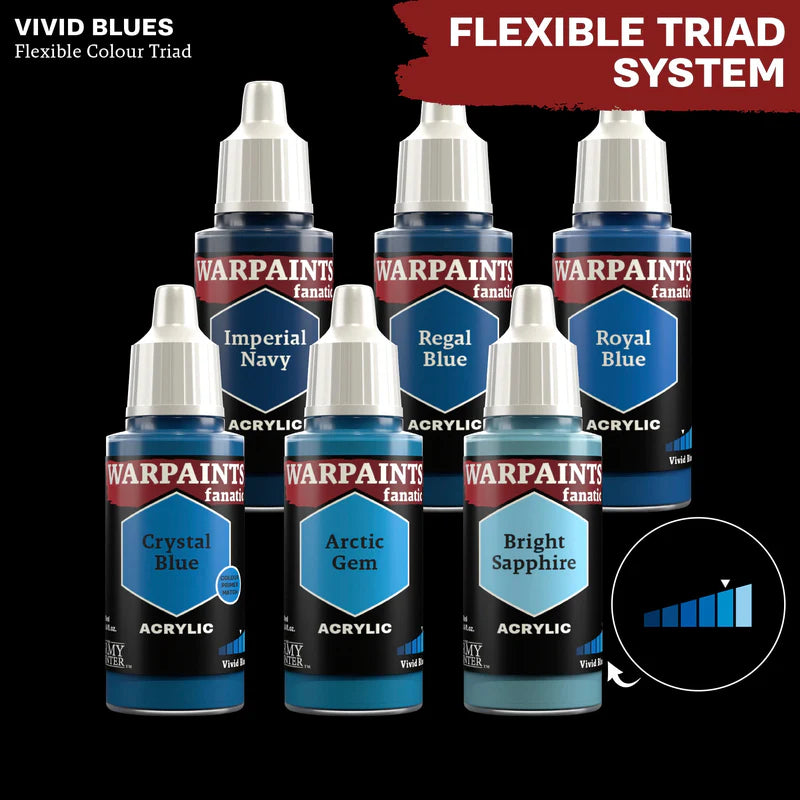 Vivid Blues Flexible Colour Triad - 6 farb Warpaints Fanatic z Arctic Gem - System Triady Kolorów od ciemnego do jasnego
