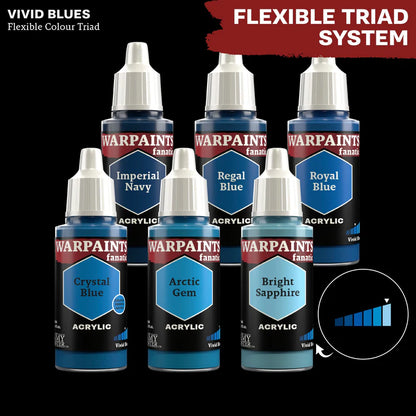 Vivid Blues - triada kolorów Warpaints Fanatic: Imperial Navy, Crystal Blue, Regal Blue, Arctic Gem, Royal Blue, Bright Sapphire
