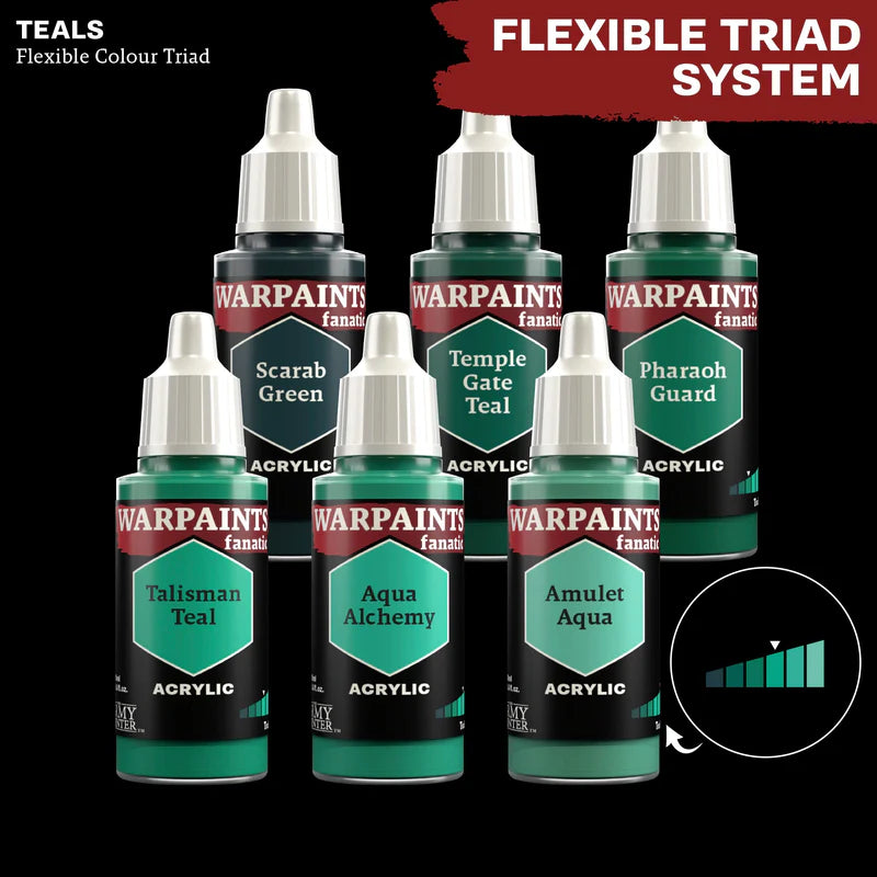 Teals Flexible Colour Triad - 6 farb Warpaints Fanatic z Talisman Teal - System Triady Kolorów od ciemnego do jasnego
