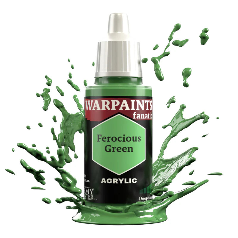 Ferocious Green 18ml Warpaints Fanatic z rozbryzgiem farby - farba akrylowa do malowania figurek i miniaturek - The Army Painter
