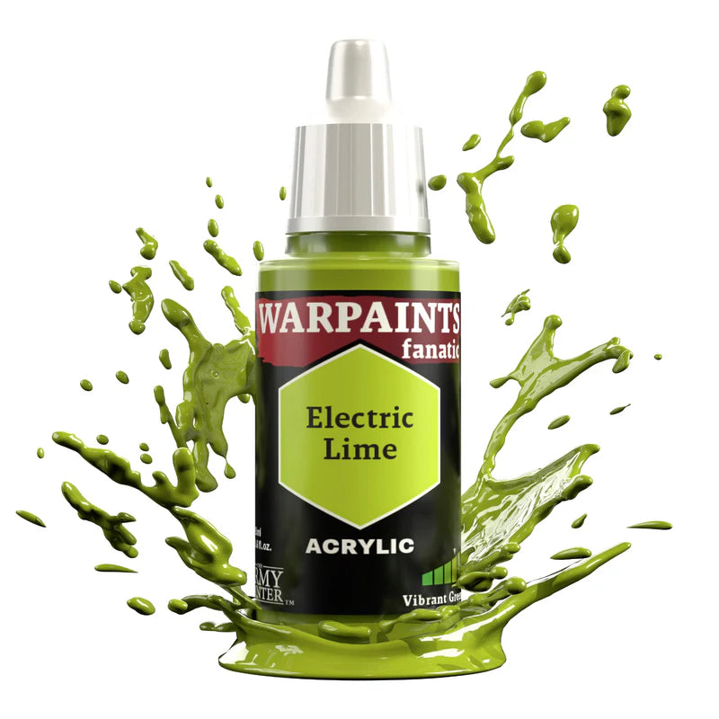 Electric Lime 18ml Warpaints Fanatic z rozbryzgiem farby - farba akrylowa do malowania figurek i miniaturek - The Army Painter
