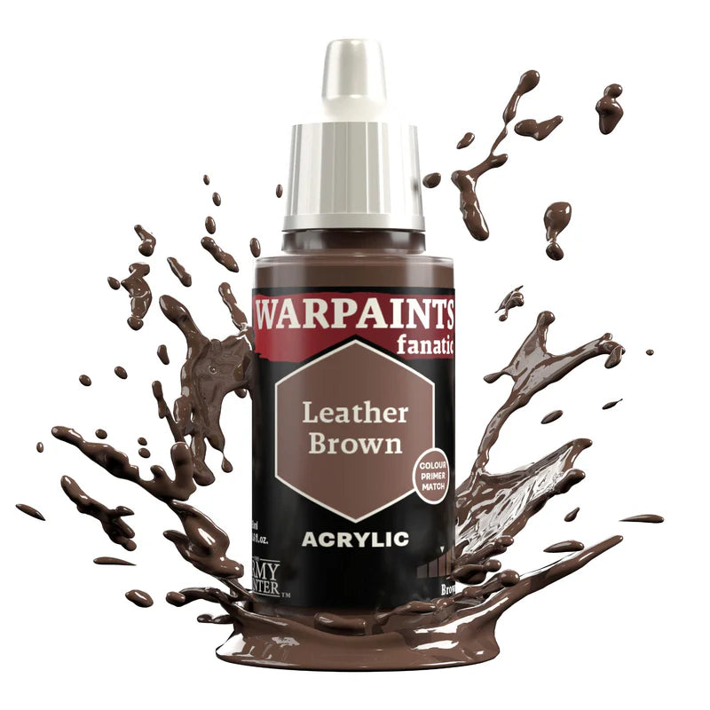 Leather Brown 18ml Warpaints Fanatic - farba akrylowa do malowania figurek i miniaturek - The Army Painter
