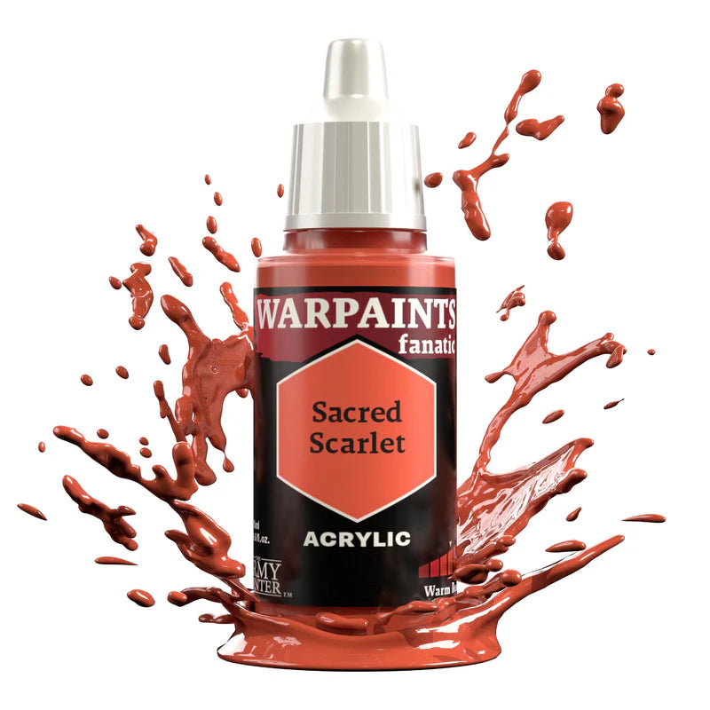 Sacred Scarlet 18ml Warpaints Fanatic z rozbryzgiem farby - farba akrylowa do malowania figurek i miniaturek - The Army Painter
