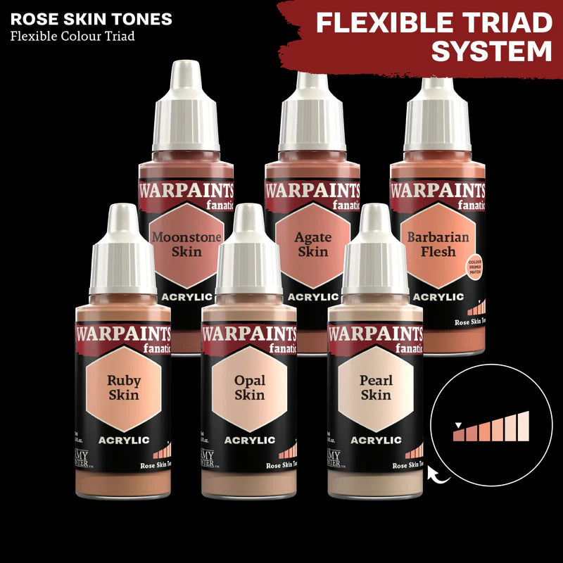 Rose Skin Tones - triada kolorów Warpaints Fanatic: Ruby Skin, Moonstone Skin, Agate Skin, Opal Skin, Pearl Skin, Barbarian Flesh
