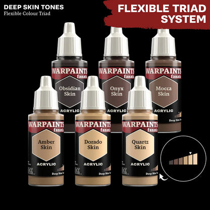 Deep Skin Tones - triada kolorów Warpaints Fanatic: Obsidian Skin, Onyx Skin, Mocca Skin, Amber Skin, Dorado Skin, Quartz Skin
