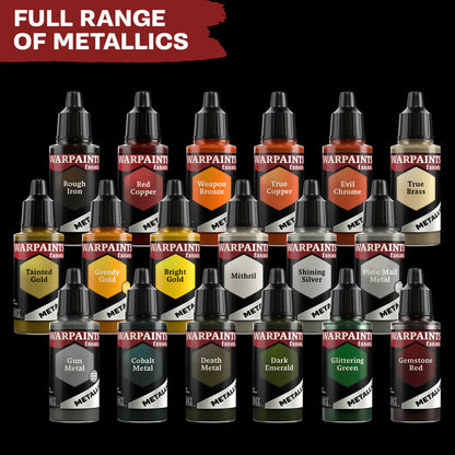 Warpaints Fanatic Metallic - pełna gama 18 odcieni farb metalicznych do malowania figurek - The Army Painter
