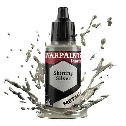Shining Silver 18ml z rozbryzgiem farby - farba metaliczna do malowania figurek i miniaturek - The Army Painter
