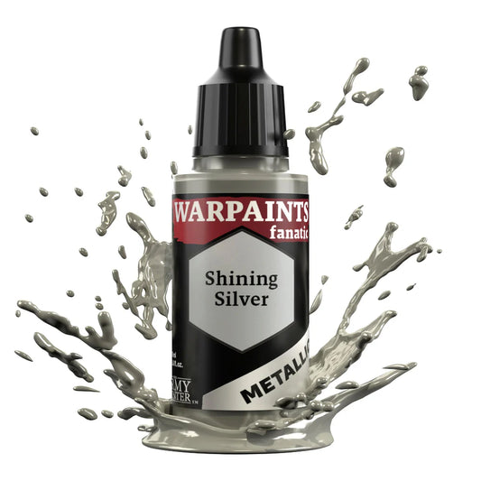 Shining Silver 18ml z rozbryzgiem farby - farba metaliczna do malowania figurek i miniaturek - The Army Painter
