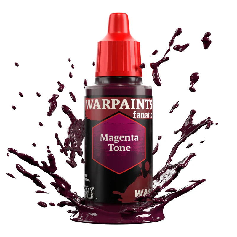 Magenta Tone 18ml z rozbryzgiem washu - karmazynowy wash do cieniowania różowych figurek i elementów - The Army Painter
