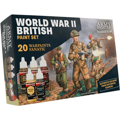 The Army Painter WWII British Paint Set WP8084P pudełko przód - 20 farb Warpaints Fanatic Historical do malowania brytyjskich żołnierzy II Wojny Światowej - The Army Painter
