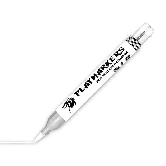 White AKM003 AK Interactive Playmarker marker ukośnie z końcówką pędzelkową - biały marker akrylowy do figurek Warhammer i gier tabletop - AK Interactive
