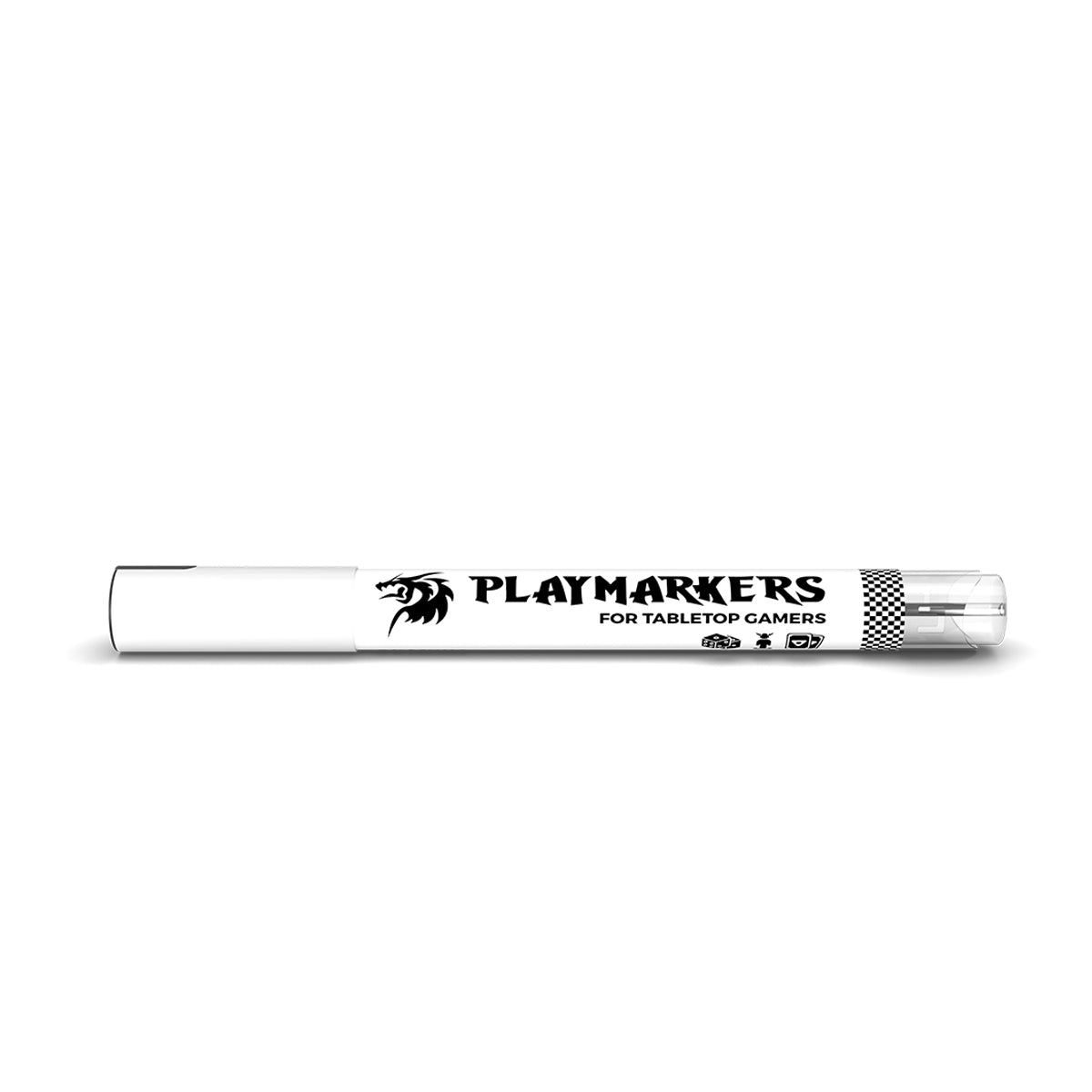 White AKM003 AK Interactive Playmarker widok boczny - biały marker akrylowy Playmarkers for Tabletop Gamers - AK Interactive
