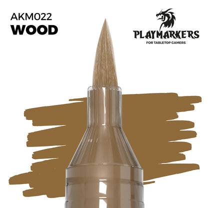 Wood AKM022 AK Interactive Playmarker końcówka pędzelkowa z próbką koloru - ciepły brąz drewna marker akrylowy do malowania kolb i drewnianych detali figurek tabletop - AK Interactive
