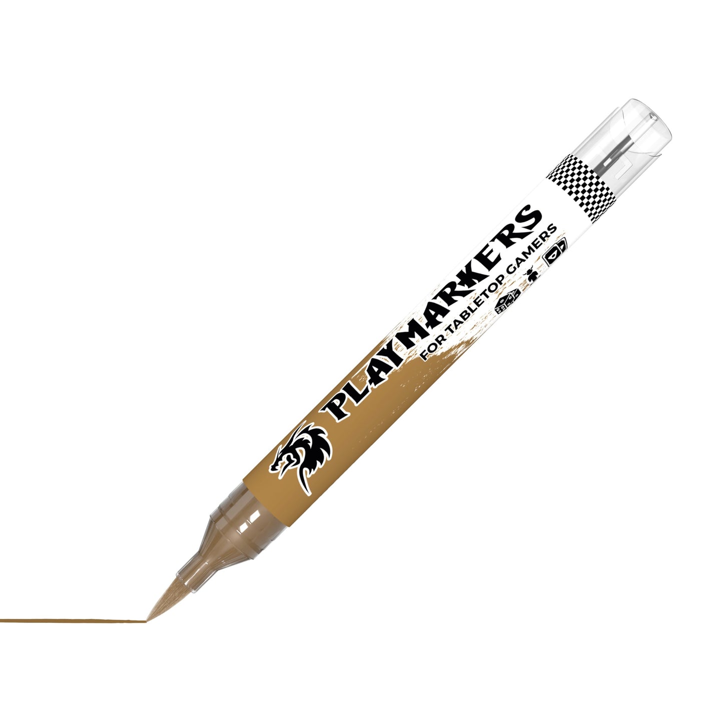 Wood AKM022 AK Interactive Playmarker marker ukośnie z końcówką pędzelkową - brązowy marker akrylowy do figurek Warhammer i gier tabletop - AK Interactive
