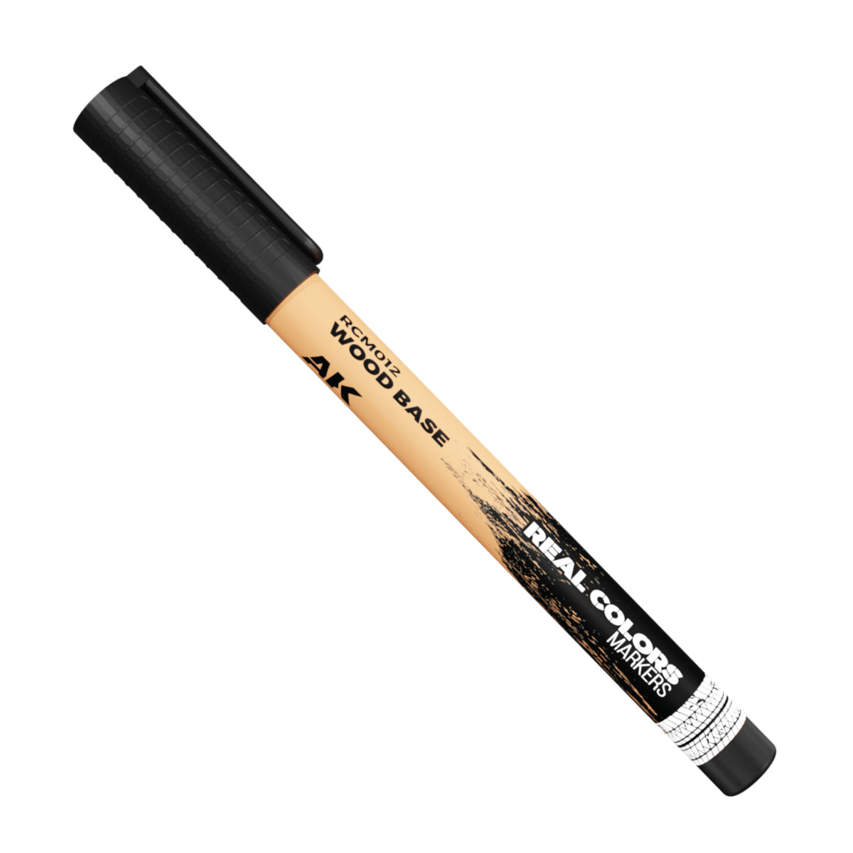 Wood Base RCM012 AK Interactive Real Colors Marker końcówka i próbka koloru - ciepły beżowo-żółty odcień drewna marker akrylowy - AK Interactive
