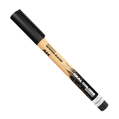 Wood Base RCM012 AK Interactive Real Colors Marker końcówka i próbka koloru - ciepły beżowo-żółty odcień drewna marker akrylowy - AK Interactive
