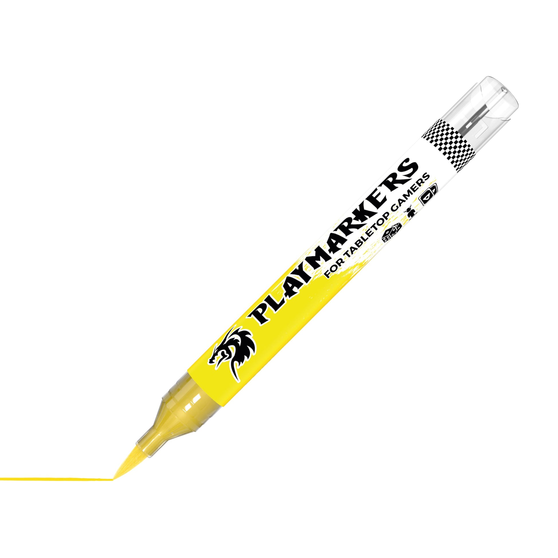 Yellow AKM016 AK Interactive Playmarker marker ukośnie z końcówką pędzelkową - żółty marker akrylowy do figurek Warhammer i gier tabletop - AK Interactive
