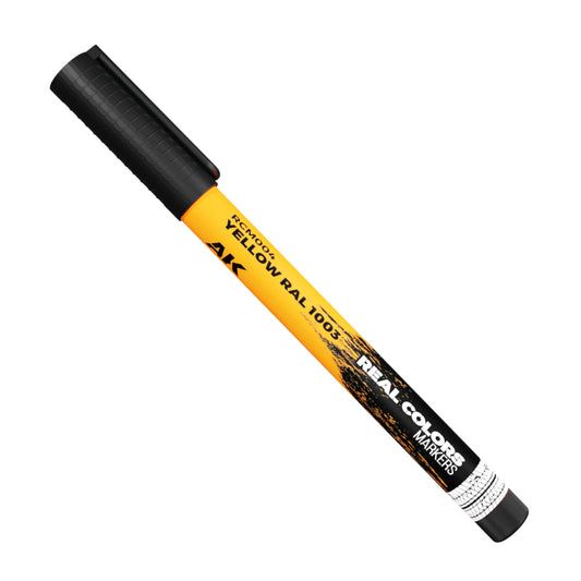 Yellow RAL 1003 RCM004 AK Interactive Real Colors Marker - intensywna żółć sygnałowa marker akrylowy do modeli i figurek - AK Interactive
