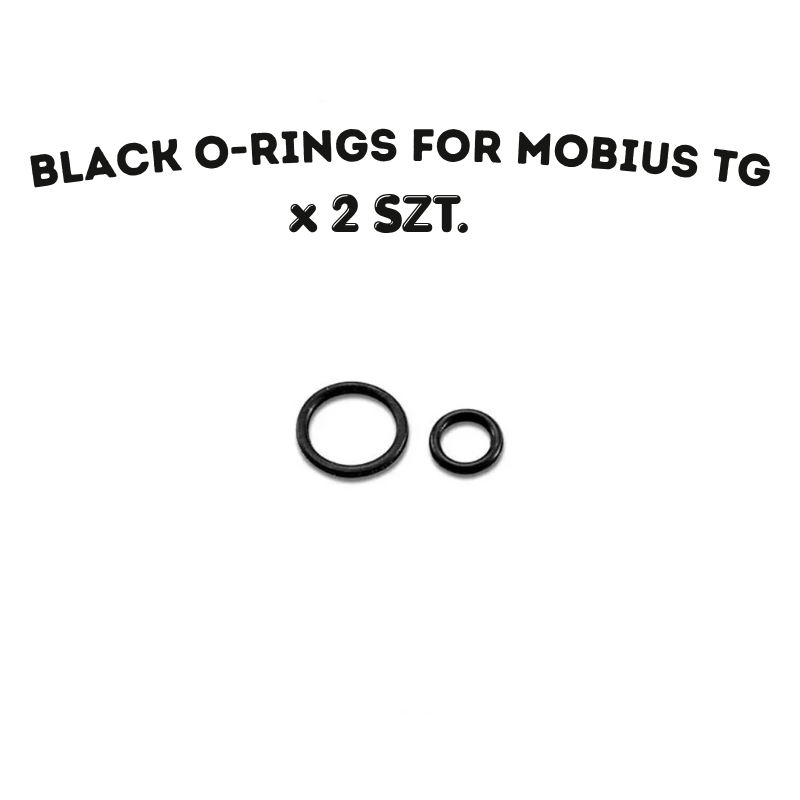 Green Stuff World Mobius TG Black Rubber O-Rings – 4 czarne gumowe uszczelki (2 duże + 2 małe) do aerografu Mobius TG
