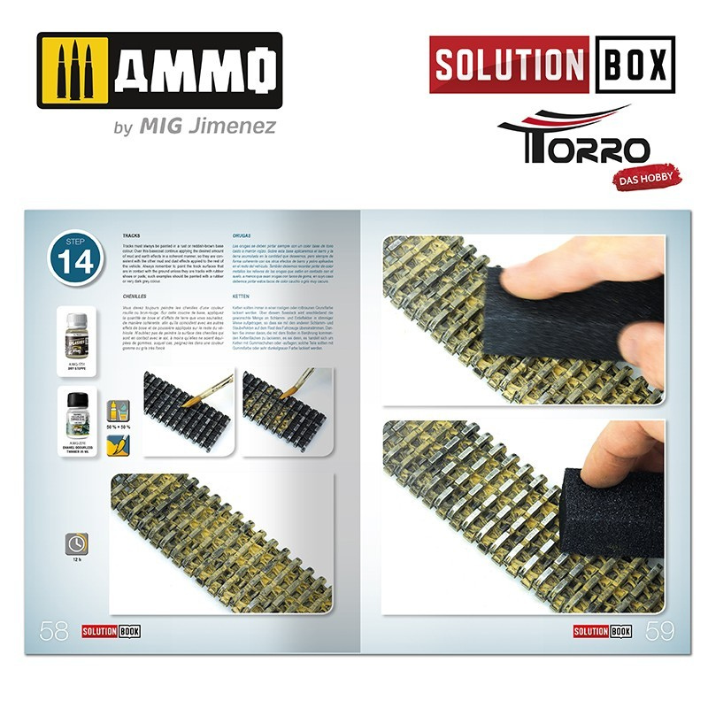 Solution Box WWII German Tanks – Solution Book krok 13, techniki weatheringu gąsienic
