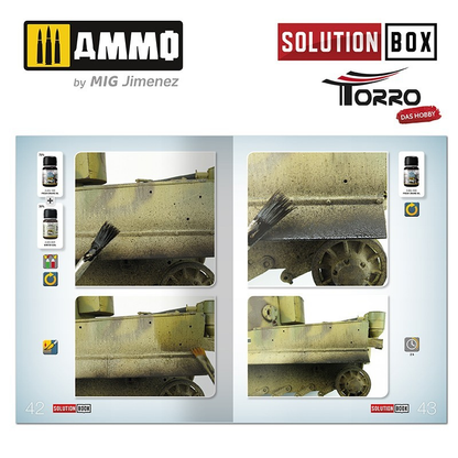 Solution Box WWII German Tanks – Solution Book, efekty olejowe i plamy na podwoziu

