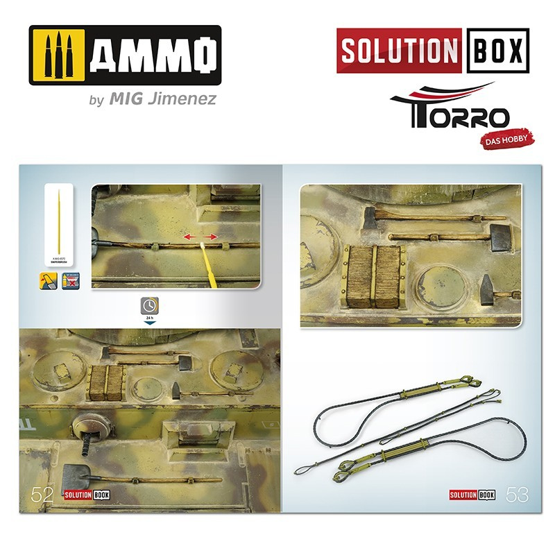 Solution Box WWII German Tanks – Solution Book, efekty smug i kurzu na pancerzu
