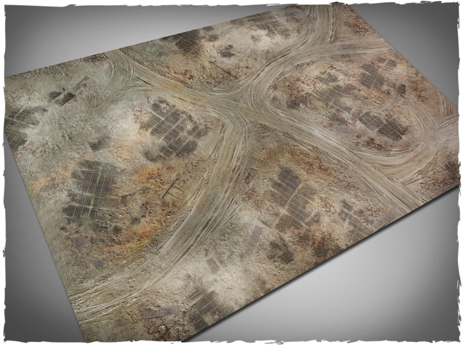 Ash Wasteland – Mata do gry 6x4 stopy Mousepad Deep-Cut Studio – popieliste pustkowia kratki wentylacyjne do Necromunda Warhammer 40k Gaslands

