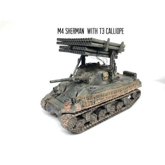 Rubicon Models 280060 – M4 Sherman z T3 Calliope, widok z boku, US Army, skala 1:56