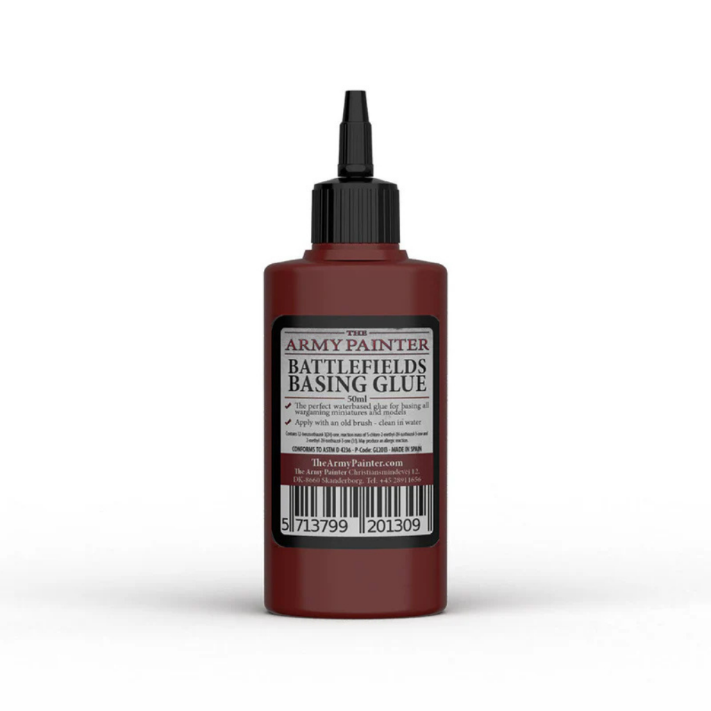 The Army Painter Battlefield Basing Glue GL2013P – butelka 50ml z precyzyjną dyszą dropper, widok produktu na białym tle, EAN 5713799201309
