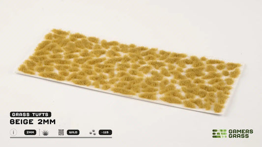 Beige Grass Tufts Gamers Grass - tufty 2mm arkusz Wild 115 sztuk - Gamers Grass