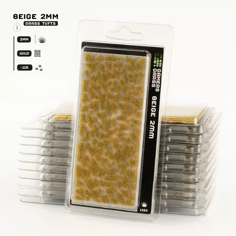 Beige Grass Tufts Gamers Grass - tufty 2mm opakowanie blister Wild 115 sztuk - Gamers Grass