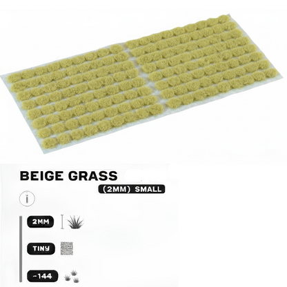 Beige Grass Tufts Small Gamers Grass - tufty 2mm arkusz Tiny 144 sztuki - Gamers Grass
