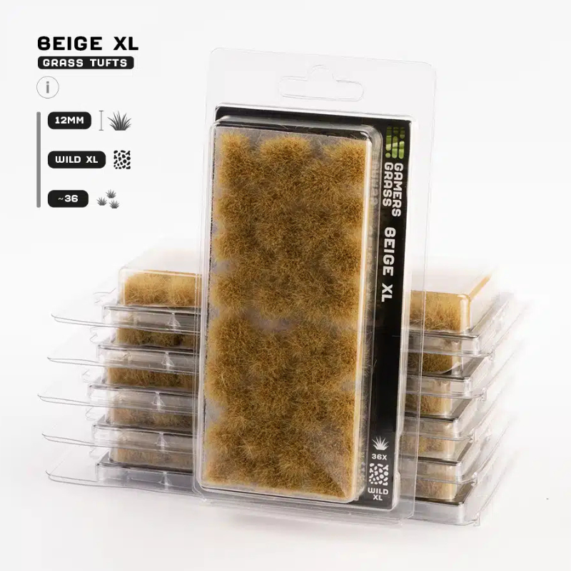 Beige XL Gamers Grass - tufty 12mm opakowanie blister - Gamers Grass