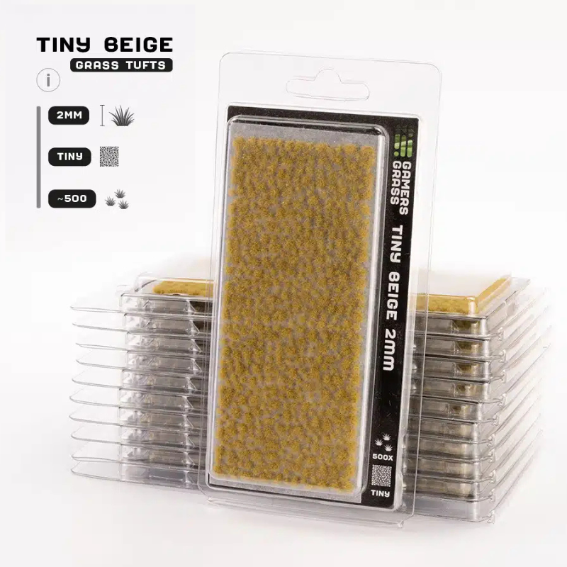 Tiny Beige Grass Tufts Gamers Grass - tufty 2mm opakowanie blister Tiny 500 sztuk - Gamers Grass