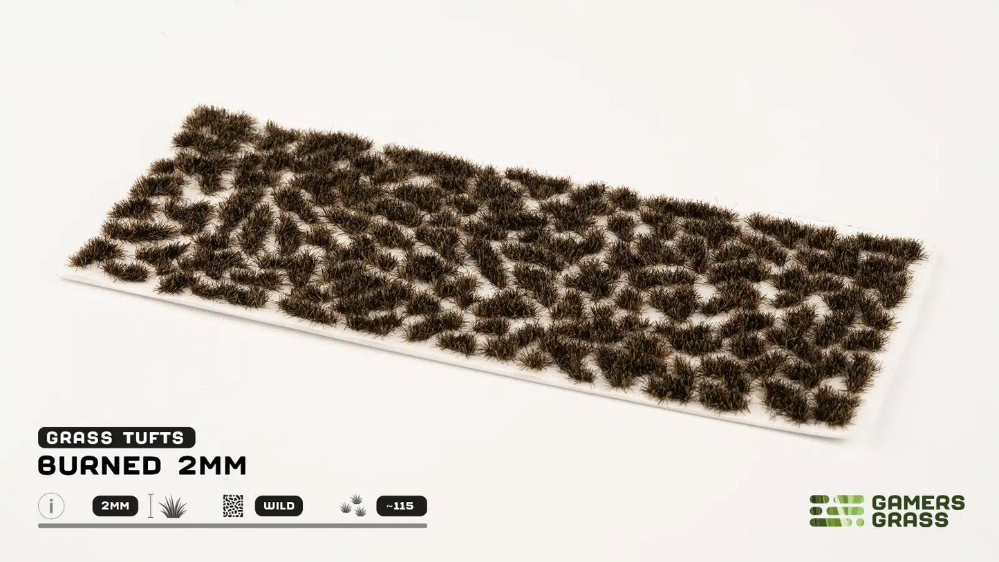 Burned Grass Tufts Gamers Grass - tufty 2mm arkusz Wild 115 sztuk spalone zgliszcza - Gamers Grass