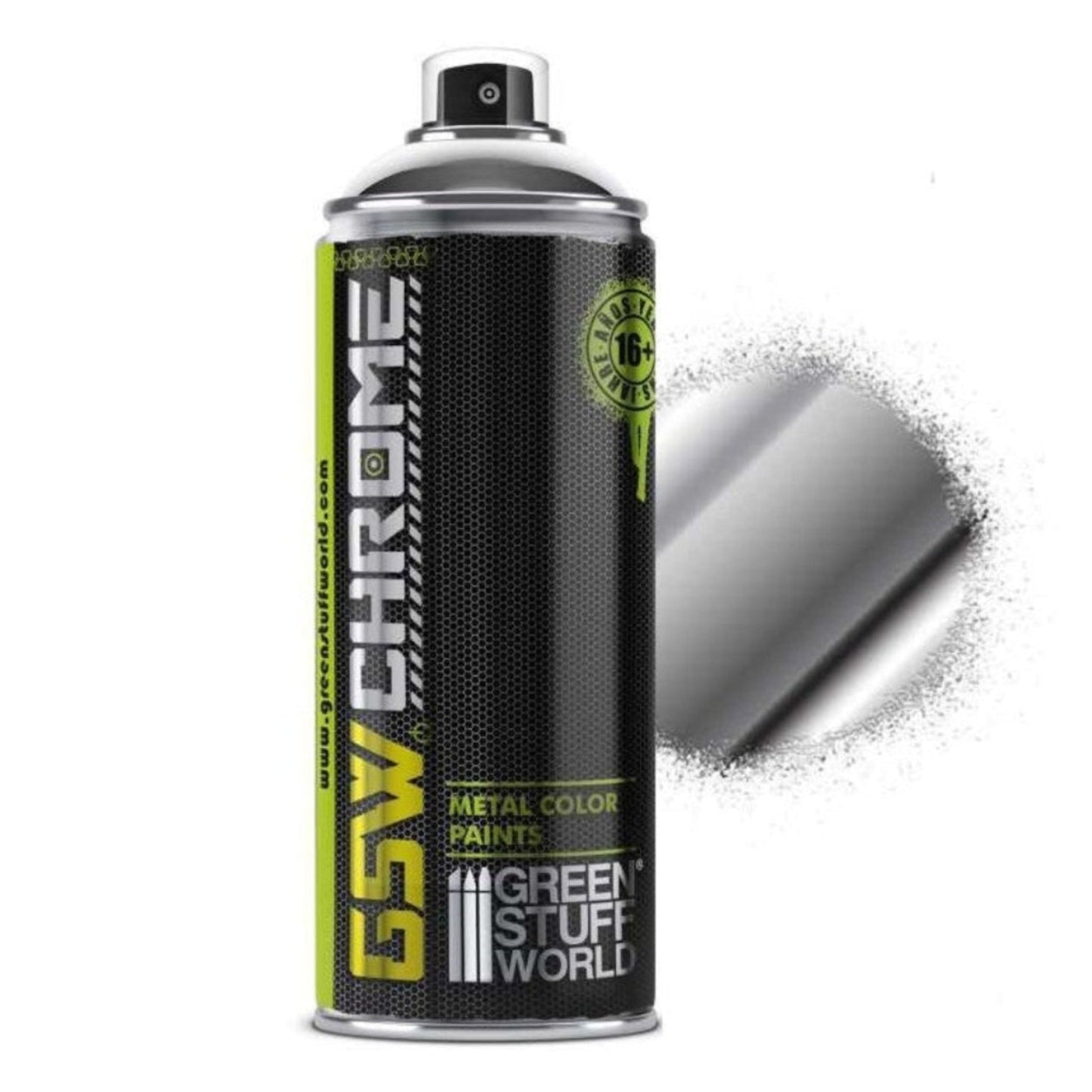 Chrome Spray Paint 400ml Green Stuff World - chromowana farba w sprayu z efektem lustrzanym GSW Chrome Metal Color