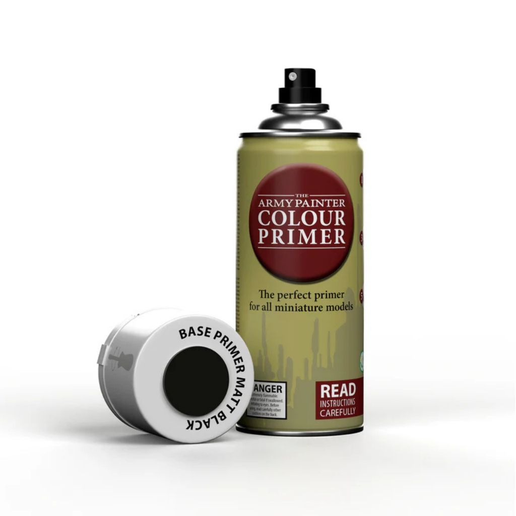 The Army Painter Colour Primer Matt Black CP3001S – puszka sprayu 400ml, czarny grunt akrylowy do figurek