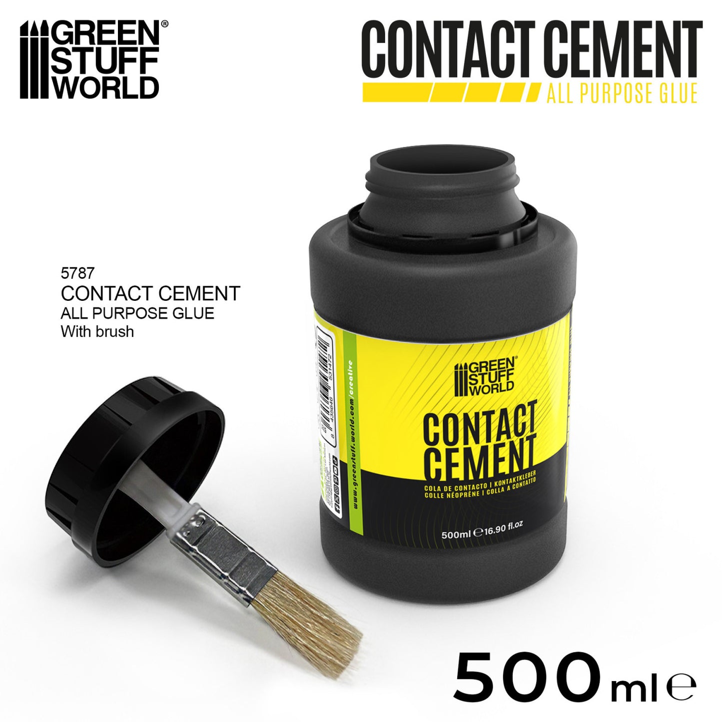 Contact Cement 500ml Green Stuff World - butelka z otwartym aplikatorem pędzelkowym, SKU 5787