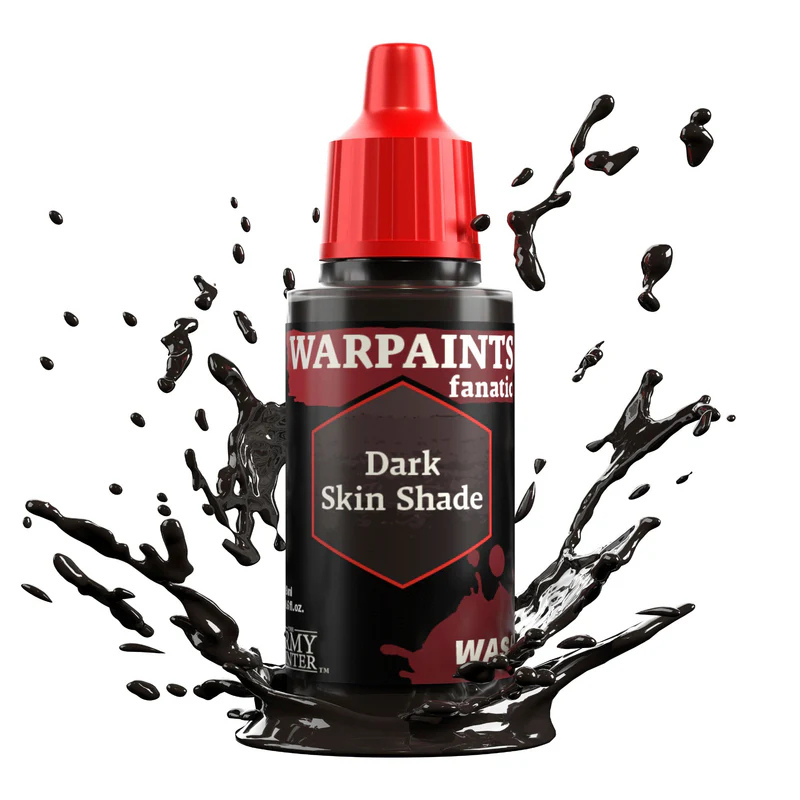 Dark Skin Shade 18ml WP3215P Warpaints Fanatic Wash The Army Painter – bardzo ciemny wash akrylowy do głębokiego cieniowania ciemnej karnacji figurek
