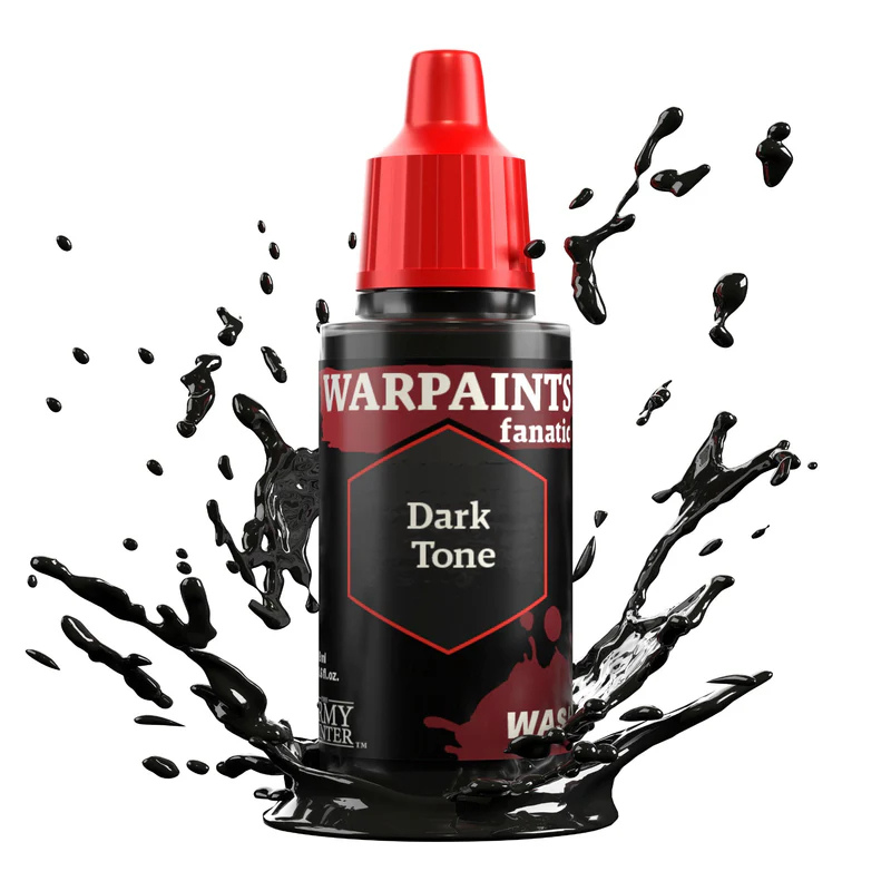 Dark Tone 18ml WP3199P Warpaints Fanatic Wash The Army Painter – czarny wash akrylowy do cieniowania i wydobywania detali figurek

