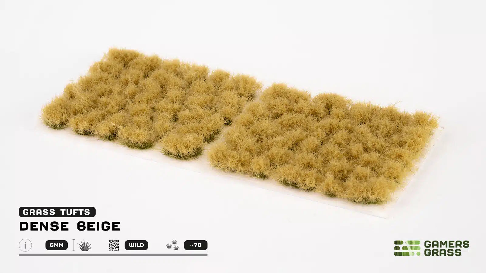 Dense Beige Grass Tufts Gamers Grass - tufty 6mm arkusz Wild 70 sztuk sucha sawanna - Gamers Grass