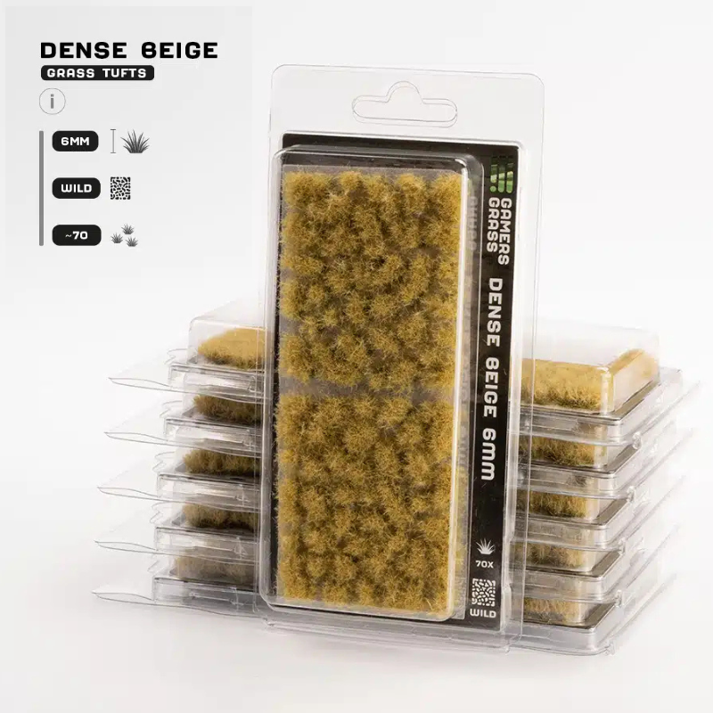 Dense Beige Grass Tufts Gamers Grass - tufty 6mm opakowanie blister Wild 70 sztuk - Gamers Grass